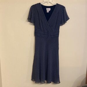 Y2K Flattering Black and White Polka Dot Midi Dress